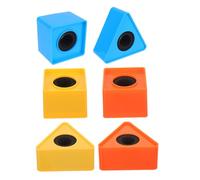 NULYLU 6pcs Microphone Flag Station Triangular Cube Shapes for Enhanced Visibility Interviews and Meetings Easy Setup Professional Design Orange Yellow