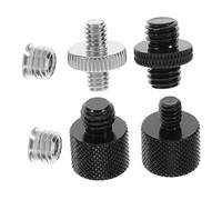NULYLU 6pcs Mini Mic Screw Adapter Metal Thread Converter for Microphone Desk Mount Stand Tripod Quick Installation