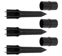 NULYLU 6pcs Plastic Ground Stakes for Solar Lawn Lights Replacement with Hollow Rod Link Buckle Outdoor Garden Pathway Lighting Accessories for Decorations