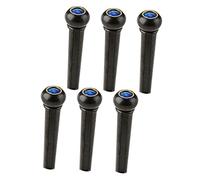 NULYLU 6Pcs Plastic Guitar Bridge Pins String Fasteners Musical Instrument Accessories for Acoustic Guitar with Blue Cat Eye Inlay