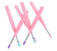 NULYLU 6pcs Portable Makeup Tools Lip Brush Eye Shadow Brush Cap Lip Scrubber Makeup Applicator
