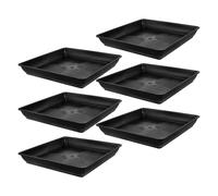 NULYLU 6pcs Square Plastic Paving Mould for Concrete, Reusable Black Cement Mold with Smooth Surface, Easy to Use Stepping Stone Form for Outdoor Walkway and Garden Landscaping