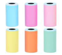 NULYLU 6rolls Colored Thermal Printer Paper Self-Adhesive Sticker Rolls for Mini Photo Printer Multipurpose Label and DIY Journal Printing Clear Precise Thermal Printing Easy-use