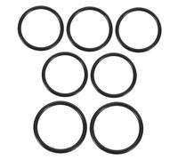 NULYLU 7pcs Black Rubber Singing Bowl Rings Mat Set, Wear-resistant and Portable Accessories for Crystal and Music Singing Bowls, for Meditation and Sound Therapy