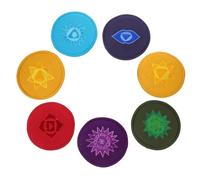 NULYLU 7pcs Embroidered Teapot Cushion Meditation Bowl Mat Pad for Buddhist Sound Bowl Pillow Tibetan Singing Pad Yoga Class Decor