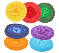 NULYLU 7pcs Tibetan Singing Bowl Cushions Comfortable Embroidered Polyester Mats with Assorted Colors Buddhism Style Preventing Bowl Bumping for Sound Baths and Yoga Classes