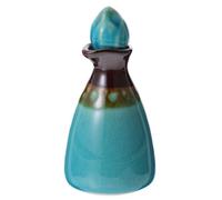 NULYLU 80ml Ceramic Essential Oil Bottle Liquid Bottle with Ice Cracked Glaze Polished Bottom round Shape Easy to Carry Adorable Style for Travel and Souvenirs