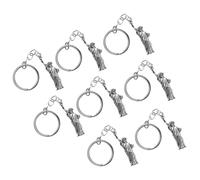 NULYLU 8pcs American Goddess Keychains 4th of July Day Keychain Metal with Design Silver Versatile Accessory for Occasion