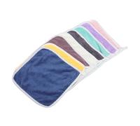 NULYLU 8pcs Coral Fleece Hand Towels with Hanging Loop, Soft Machine Washable Square Washcloths for Wiping the Body and Washing the Face, for Babies and Toddlers Style