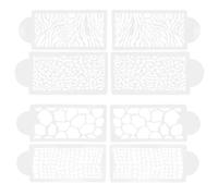 NULYLU 8pcs DIY Printing Templates Decorative Printing Templates White Pet Stencil Set Fine Workmanship Easy to Store for DIY Cake Lace Decoration
