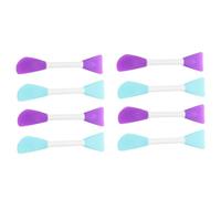 NULYLU 8pcs Double-ended Painting Mixing Spatulas Set, Blue Purple Mini Rubber Scrapers for Oil Paint, Pigment Watercolor, Professional Screen Printing Palette for Art Supplies