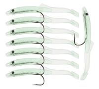 NULYLU 8Pcs Glow Sinking Fishing Lures Silicone Mini Eel Shape 8Cm Artificial Baits for Outdoor Sea Bass and Freshwater Carp Fishing Tool