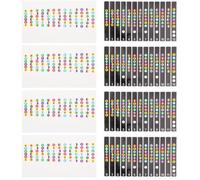 NULYLU 8pcs Guitar Fretboard Stickers Set Black Finger Guide Decals for Beginners Removable Note Labels for Electric Acoustic Guitars