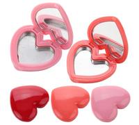 NULYLU 8pcs Heart Eyeshadow Box Subpackaging Box 1.81x1.34x0.79inch Plastic Refillable Makeup Dispenser with Mirror Lovely Design for Family Makeup Wherever and Whenever