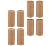 NULYLU 8Pcs Kraft Paper Storage Boxes 100Ml Round Tubes with Lid for Essential Oil Bottle Carrying and Incense Packaging