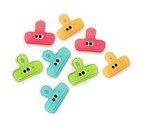 NULYLU 8pcs Plastic Binder Clips with Extra Strong Hold and Assorted Colours Creative Paper Clips for Paper and Crafts Suitable for Hanging on The Wall Or Door Random Color