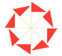 NULYLU 8pcs Red Triangle Lawn Mark Flags Bright Large Marking Flags with Bamboo Poles for Camping Tents and Outdoor Lawn Garden Supplies