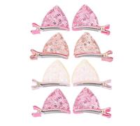 NULYLU 8pcs Sequins Cat Ear Hair Clips for Girls Kids, Kitten Ear Hairpin Accessories Featuring Long Serving Life and Sturdy Nylon Plastic Material, for Everyday Use and Parties Random Random Color