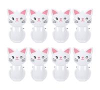 NULYLU 8pcs Small Cat-Shaped Reusable Food Bag Clips Multipurpose Sealing Clips for Snacks Bread and Plastic Bags Kitchen and Office Use