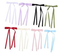 NULYLU 8pcs Tassel Ribbon Hair Bow Clips Metal Claw Barrettes for Women Teens Lightweight Secure Hold Hair Accessories with Flowing Ribbons for Parties Festivals Traditional Ceremonies