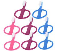 NULYLU 9pcs Denture Brush for Boys and Girls Household Travel Ergonomic Design Manual Safe Teeth Cleaning Tools Pack