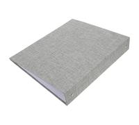 NULYLU A4 Three-Ring Fabric Binder Folder for Documents, Sheet Organizer and Report Storage, Grey Presentation Folder for Office and School Use