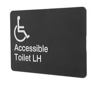 NULYLU Accessible Toilet Sign Braille, Disabled Wheelchair Wall Sign for Public Restroom, White Tactile Handicap Bathroom Door Plate for Disability Access