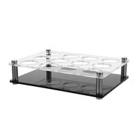 NULYLU Acrylic Shot Glasses Holder Bar Supplies Tray with Craftsmanship Black Simple Design Keep Shot Glasses Well-organized and Decorate The Countertop for Restaurants and Home Use