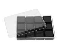 NULYLU Acrylic Storage Gemstone 12 Grids Lid and Display Box Rectangular Organizer with Sponge Insert, Easy Open and Close Design Jewelry for Home Storage and Travel