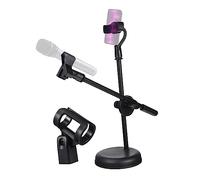 NULYLU Adjustable Desktop Mic Stand Phone Holder U-type Microphone Clip Stands for Microphone Telescopic Holder