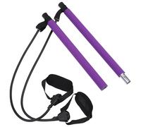 NULYLU Adjustable Pilates Stick with Foot Strap for Full Body Workout Fitness Bar for Home Exercise Strengthen Arms Legs and Glutes Portable Purple Pilates Equipment for Women and Men