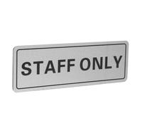 NULYLU Aluminum Staff Only Plaque Wall Door Sign Silver Visible Easy Installation Minimalist Sl esign for Office