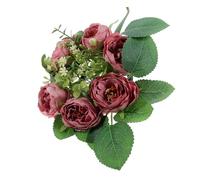 NULYLU Artificial Peony Flower Rustic Delicate Design Candle Wreath Lightweight Silk Flower and Material for Festival Floral Decor for Pillar Candles and Photos