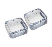 NULYLU Ashtray Decorative Elegant with Nordic 2pcs Square Design Glass Portable Windproof, Easy to Clean Accessory and Home for Travel, Deck, Patio, and Indoor Use