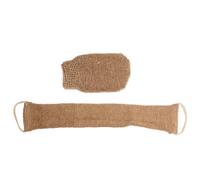 NULYLU Back Scrubber Gloves Made of Plant Mass Exfoliating Brown 2pcs for Deep Skin Cleansing and Pore Cleaning Suitable for Shower and Bath Use