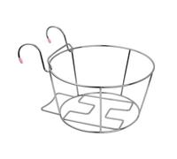 NULYLU Balcony Flowerpot Holders with Hanging Plant Bracket Silver Metal Rail Planter Basket for Garden and Windowsill Convenient and Sturdy Outdoor Flower Pot Rack Random Color