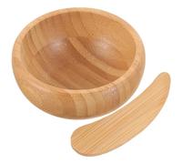 NULYLU Bamboo Face Mask Bowl Spoon DIY Mask Tools for Salon and Home Use Female Facial Skincare Mixing Applicator with Soft Bristle Brush