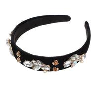 NULYLU Baroque Style Rhinestone Pearl Hairband for Women, Chic Black Hair Accessory Made with Sturdy Rhinestones, Not Easy to Fade or Deform, for Concerts and Cheer Props