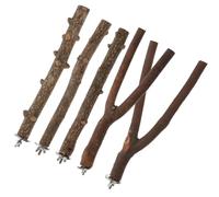 NULYLU Bird Activity Standing Rod 5pcs Natural Wood Branches Not Easy to Damage for Cage Use Parrot Perch Lovebirds Rat