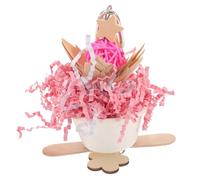 NULYLU Birds Designed for Parrot Cage Use, Featuring a Hanging Wooden Structure with Climbing and Beak Grinding Functions, Crafted in Vibrant Pink Color to Provide Engaging Chewing