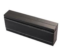 NULYLU Black Pu Leather Fountain Pen Case with Angular Shape and Firm Closure, Convenient for Storing and Carrying Pens, for Festival Celebrations and Wrapping, Simple and Generous Style