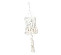 NULYLU Bohemian Macrame Lamp Shade with Tassels Elegant Hanging Lampshade for Home and Restaurant Decor Unique Woven Design for Minimalist Atmosphere