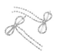 NULYLU Bow Hair Clips Multipurpose and Time-saving for Girls and Women 2pcs Rhinestone Bow Barrettes with Lightweight Metal Material Hair Accessories Suitable for Daily Use and Parties