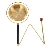 NULYLU Brass Buddha Utensil Lightweight Delicate Hand Bell with Beautiful Look Easy to Grip Golden Dharma Ritual Utensil Gift for Buddhists