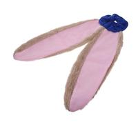 NULYLU Bunny Ears Headband for Women and Girls, Extended Length Pink Plush Rabbit Ear Hair Band, Elastic Hair Tie Party Accessory for Cosplay Easter and Fancy Dress