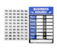 NULYLU Business Hours Sign Set with Adhesive, Writable Open Closed Store Door Signs, UV Resistant Non-fading 2pcs for Restaurants, Retail Shops, Offices