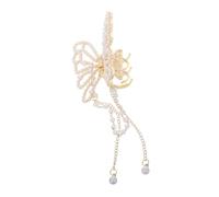 NULYLU Butterfly Tassel Clip Pearl Chain Rhinestone Dangle Hair Clip Pin for Women Girls Special Occasions and Everyday Glamour