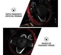 NULYLU Car Steering Wheel Cover Red Synthetic Material Anti-slip Protector Easy to Install and Remove Suitable for Car Interiors and Most Models on The Market