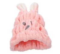NULYLU Cartoon Bunny Shower Cap Absorbent Hair Drying Towel Cute Head Wrap for Quick Drying Use in Bathroom Travel