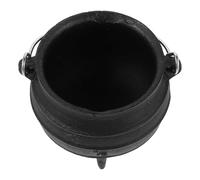 NULYLU Cast Iron Small Pot Mini Tripod Iron Pot with Handle Black Three-legged Design Incense Burning Candle Holding for Rituals and Home Decoration